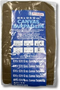 Canvas Tarp, Tan & Brown, 10 x 12-Ft