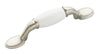 Hickory Hardware P744-SNW 3" Satin Nickel/White Tranquility Cabinet Pull