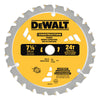 DeWalt 7-1/4 in. Dia. x 5/8 in. Construction Carbide Tipped Circular Saw Blade 24 teeth (Pack of 10)