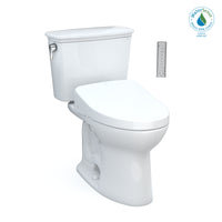 TOTO® Drake® Transitional WASHLET®+ Two-Piece Elongated 1.28 GPF Universal Height TORNADO FLUSH® Toilet with S550e Bidet Seat, Cotton White - MW7863056CEFG.10#01