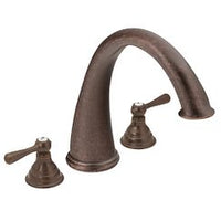 Oil rubbed bronze two-handle high arc roman tub faucet