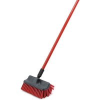 Libman 10 in. W Hard Bristle 56 in. Steel Handle Scrub Brush