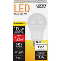 Feit Electric A19 E26 (Medium) LED Bulb Soft White 100 W 1 pk