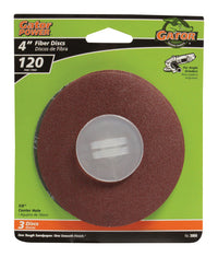 Gator 4 in. Aluminum Oxide Center Mount Fiber Disc 120 Grit Fine 3 pk (Pack of 5)