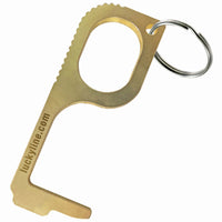 Touchless Tool Hygiene Hook, Door Opener, Button Pusher, Brass