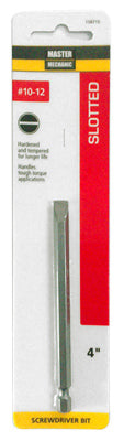 Slotted Screwdriver Bit, #10-12, 4-In.