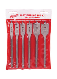 Milwaukee Flat Boring Bit Kit 3/8 " 1/2 " 5/8 "3/4 " 7/8 " 1 "