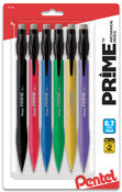 Pentel Ax7bp6m 0.7 Medium Prime Mechanical Pencil Assorted Barrel Colors 6 Pack