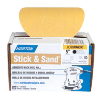 Norton Stick & Sand 5 in. Aluminum Oxide Adhesive A290 Sanding Disc 220 Grit Very Fine 50 pk