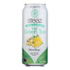 Steaz Lightly Sweetened Green Tea - Lemon Ginger - Case of 12 - 16 Fl oz.