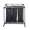 Homz Black Mesh Fabric Triple Laundry Sorter