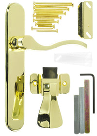 Serenade Storm Door Latch Lever, Polished Brass