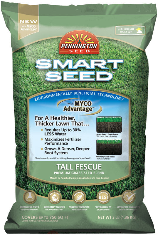 Pennington Smart Seed Tall Fescue Grass Sun or Shade Grass Seed & Fert ...