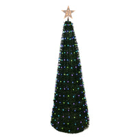 10 Ft Pop Up Christmas Tree Holiday Bright lights, RGB LED Mini Multicolored 550 ct Christmas Lights, Multi-function, Flat fold, with remote