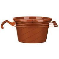 HC Companies Euro 7.75 in. H X 12 in. D Plastic Hanging Basket Clay