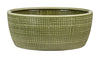 Scheurich 3.5 in.   H X 3.5 in.   D X 8.25 in.   D Ceramic Low Bowl Planter Antique Green (Pack of 2)