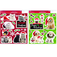 Impact Innovations Multicolored Christmas Cats or Dogs Window Clings (Pack of 24)