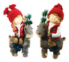 Alpine Kids on Reindeer Statue Christmas Decoration Assorted Resin 1 pk (Pack of 2)