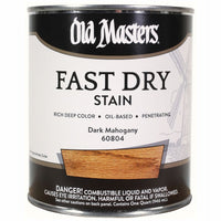 Old Masters Professional Semi-Transparent Dark Mahogany Oil-Based Alkyd Fast Dry Wood Stain 1 qt (Pack of 4).