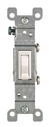 Leviton CO/ALR 15 amps Single Pole Toggle AC Quiet Switch White 1 pk