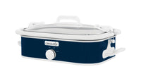 Crock Pot  3.5 qt. Blue  Stoneware  Casserole Slow Cooker