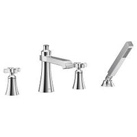 Chrome two-handle high arc roman tub faucet