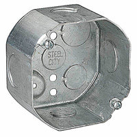 Steel City 22.5 cu in Octagon Galvanized Steel Electrical Ceiling Box Silver