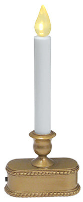 Christmas LED Lighted Candle, Battery-Operated, Gold, 9-In.