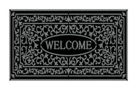 Mohawk  Welcome  Black  Rubber  Nonslip Door Mat  30 in. L x 18 in. W