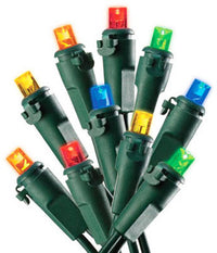 Christmas Lights Set, Indoor or Outdoor, Battery-Operated, Micro Multi-Color LED, 50-Ct.