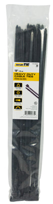 Heavy Duty Cable Tie, UV Black, 18-In., 50-Pk.