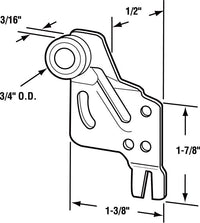 Prime-Line  3/4 in. Dia. x 1/3 in. L Mill  Nylon/Steel  Wardrobe Door Roller Assembly  2 pk