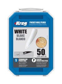 Kreg Round Plastic Pocket-Hole Plug 0.375 in. D X 1.875 in. L 50 pk White