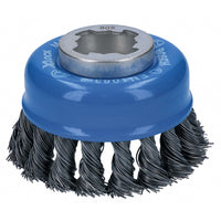 X-Lock Single Row Cup Brush, Knotted Wire, Carbon Steel, 3-In.