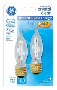 Bulb Hal 43W Med Clr 2Pk (Pack Of 4)