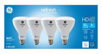 GE Lighting 43074 8 Watt E26 BR30 Frosted Daylight LED Dimmable Refresh HD Light Bulbs 4 Count