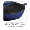 10 in Enameled Cast-Iron Series 1000 Covered Skillet - Gradated Cobalt