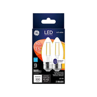 GE Blunt Tip E26 (Medium) LED Bulb Soft White 40 Watt Equivalence 2 pk