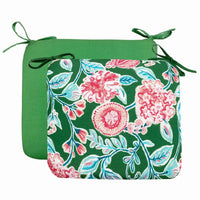 Patio Premiere Seat Cushion, Green Floral, 18 x 15 x 3.5-In. (Pack of 6)