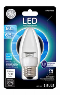 LED Decorative Light Bulb, Soft White, Clear, 500 Lumens, 6.5-Watts