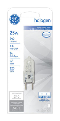 GE 25 W T4 Specialty Halogen Bulb 240 lm Daylight 2 pk