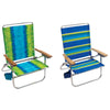 Rio Brands Easy In-Easy Out 4 position Adjustable Assorted Beach Folding Chair (Pack of 4)