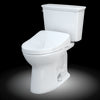 TOTO® Drake® Transitional WASHLET®+ Two-Piece Elongated 1.28 GPF Universal Height TORNADO FLUSH® Toilet with S550e Bidet Seat, Cotton White - MW7863056CEFG#01