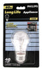 Phillips 299990 40 Watt Long Life Home Appliance Light Bulb