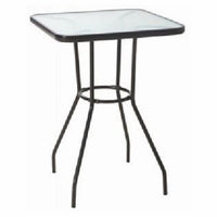 Sunny Isles Table, Black Steel, Glass Top, 27-In.