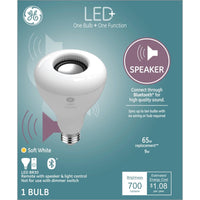 GE Lighting LED+ BR30 E26 (Medium) LED Speaker Smart Bulb Soft White 65 Watt Equivalence 1 pk