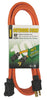 Prime Outdoor 10 ft. L Orange Extension Cord 16/3 SJTW