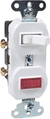 Single-Pole Switch/Pilot Light, 15-Amp, 125-Volt, White