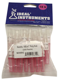 Livestock Injection Needles, Disposable, 1-In. Poly Hub, 18-Ga., 25-Pk.