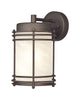 Wall Light Fixture, Outdoor, Oil-Rubbed Bronze & White Glass, 100-Watt, 6.25 x 11-In.